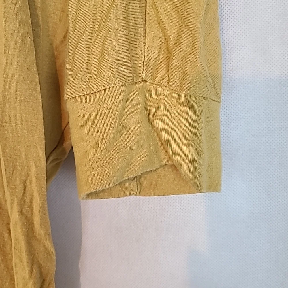 Mustard Yellow Roughed Blouse Sz M ¾ sleeves - Picture 7 of 7
